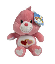 VINTAGE Care Bears Love a Lot Bear 8" Pink Plush Stuffed Play Along Toy 2002 NWT