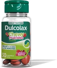 Dulcolax Saline Laxative Chewy Fruit Bites Cherry Berry Fast Relief 30 Count