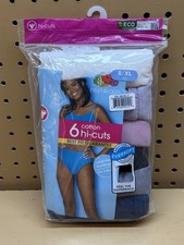 Fruit of the Loom Women's 6pk Hi-Cut Cotton Underwear Size 8/XL