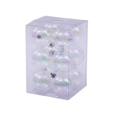 Kurt Adler Clear Iridescent Ball Ornaments 12 Pieces Box
