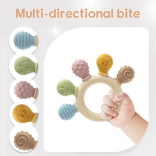 Cute Silicone Baby Teething Ring - Teether Toy Multi-Colour for Babies UK STOCK