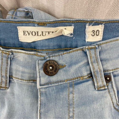 Evolution Blue Jean Shorts Casual Summer Style - Picture 2 of 7