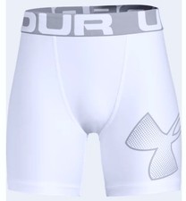 UNDER ARMOUR Heatgear Fitted White Grey Training Shorts Youth Boys XS S M L XL