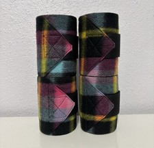 Pony Size Polo Wraps, Plaid Leg Wraps for Daily Training or Riding, Set of 4