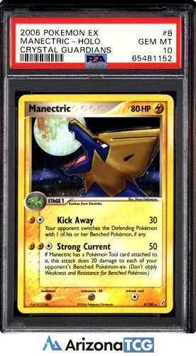 Pokemon 2006 Manectric 8/100 Holo Rare EX Crystal Guardians GEM MINT PSA 10