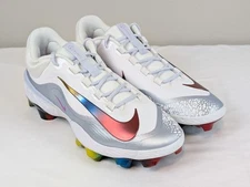 Nike Alpha Huarache Elite 4 Low MCS Baseball Cleats Mens 12 Rainbow FQ7724-106