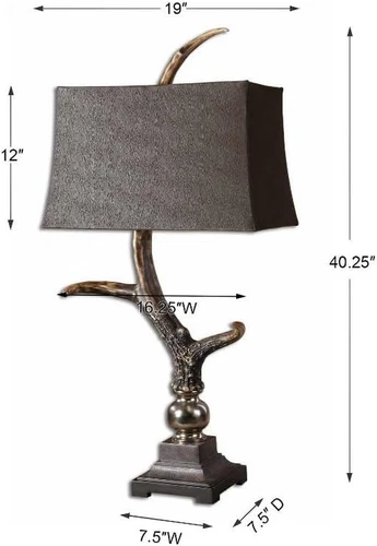 Elegant Stag Horn One-Light Table Lamp - 19" Wide, 12" Deep - Picture 3 of 5