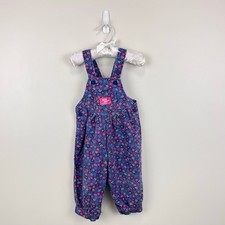 Vintage OshKosh B'gosh Purple Floral Overalls 18 Months USA