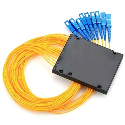 1/2/5pc 1x8 PLC Fiber Optic Splitter SC UPC ABS Box SingleMode 1:8 FTTH Splitter