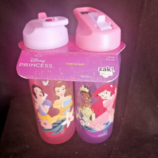 New Disney Princess ZAK 2-Pack 20oz Leak-Proof Water Bottles BPA-Free