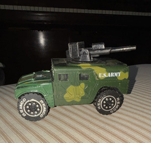 Remco Jeep U.S. Army Camo Diecast Military Vehicle Toy w/ Roof Gun