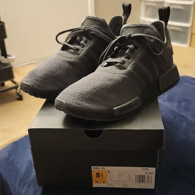 adidas NMD_R1 FY9386 Gray Black Low Top Athletic Sneakers Textile 2020