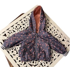 Osh Kosh B Gosh 12M Windbreaker Hooded Zip Up Jacket Purple Floral Toddler Coat