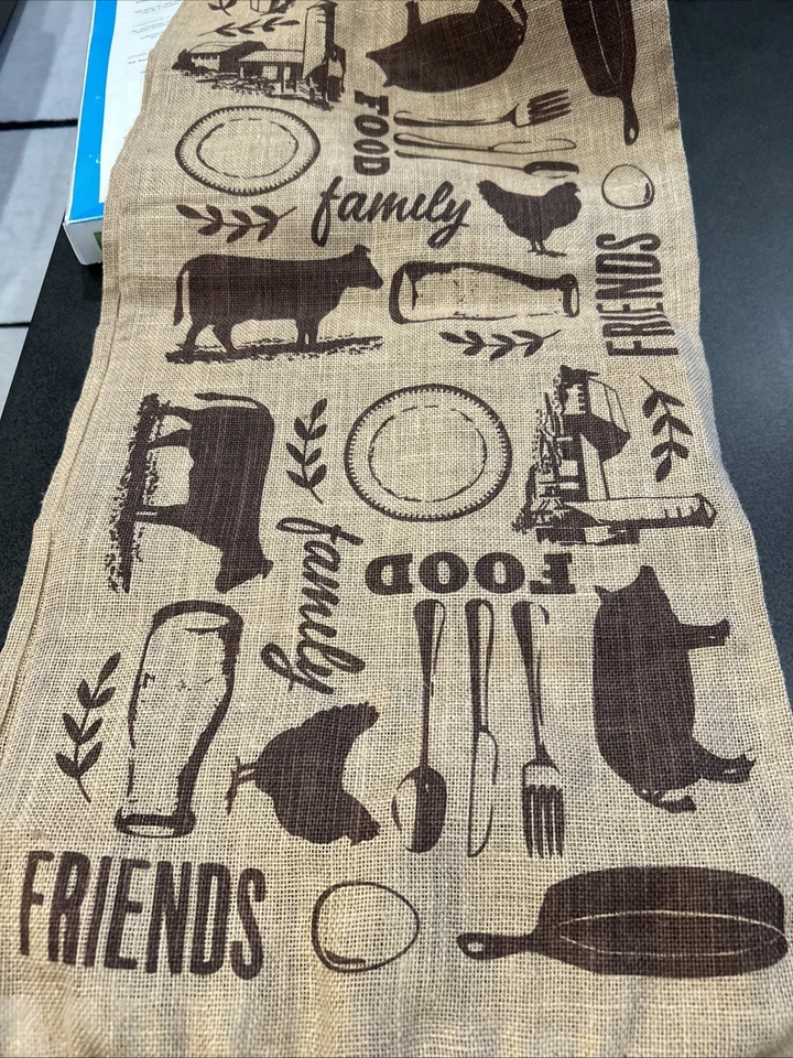 Corredor de mesa de arpillera Foto 2 de 4