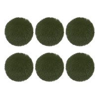 Kunstpelz-Pompons FüR HüTe, 6 StüCk Flauschige Weiche Pelz-Pompons, DunkelgrüN