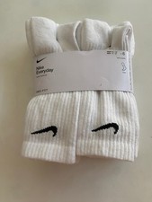 NIKE Dri-FIT Everyday Training 6-Pack Crew Socks Large 8-12 White