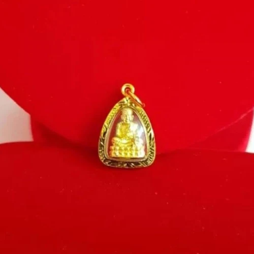 Phra LP Tuad Pendant Gold Micron Case Wat Changhai Temple Thai Buddha Amulet