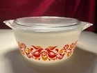 Pyrex Friendship Birds 2 1/2 Quart Casserole Dish With Clear Lid & Dish #475