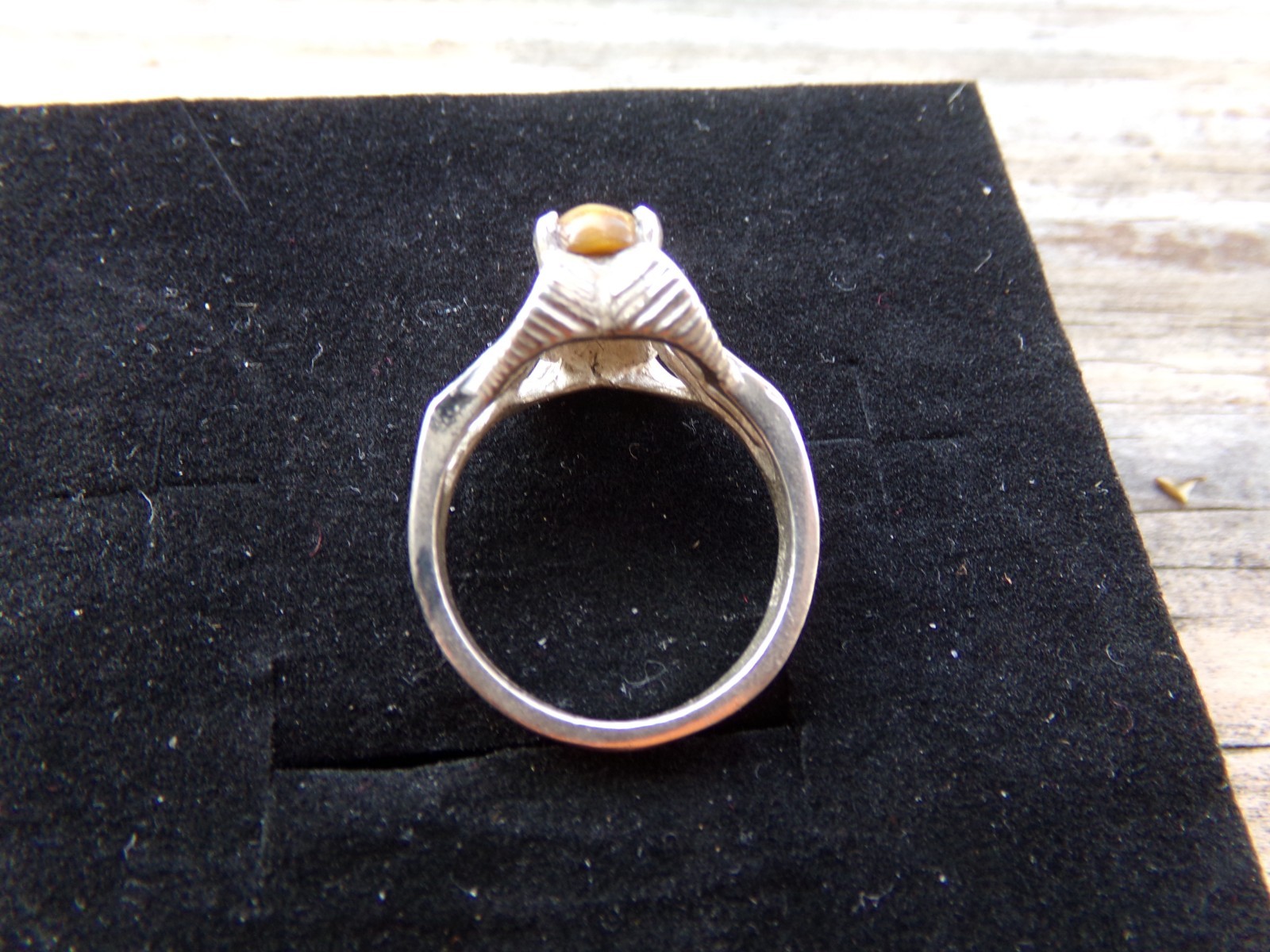 Solid Sterling 925 Silver  Ring Size 7 Tigers Eye - image 7