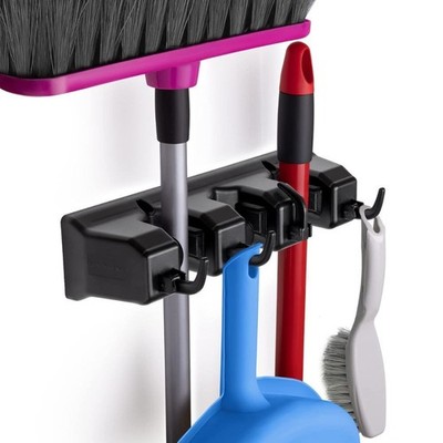 Zulay Home Mop and Broom Organizer Wall Mount - Easy to Install Wall Mount