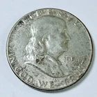 1954 Franklin Half Dollar, 90% Silver, Average Circulated - #6328