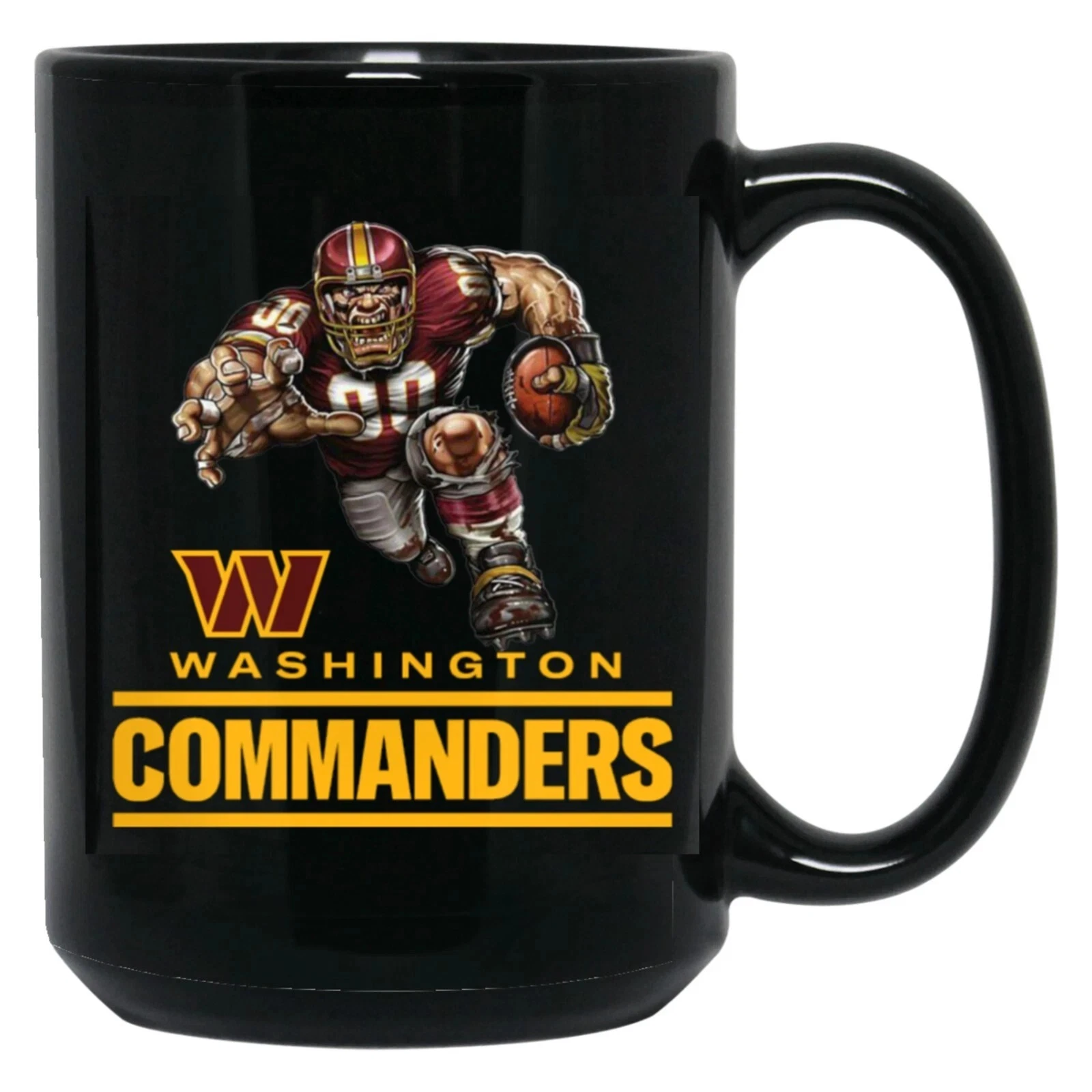 Washington Commanders Player Logo Wordmark Black Ceramic Coffee Mug Cup