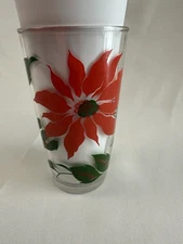 Vintage Boscul Peanut Butter Glass Poinsettia Standard 5"