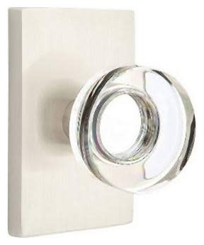 Emtek 5052MDCUS15 Modern Door Knob Set Rose Brass Crystal Satin Nickel