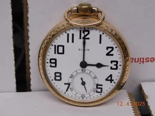 1924 Elgin, rail road, 478, 21J, BW, 12KT Gold Filled, Mdl. 15, 16s pocket watch