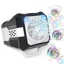 Automatic Bubble Machine with 2 Speeds and Lights, 20000 Bubbles Per Minute ...