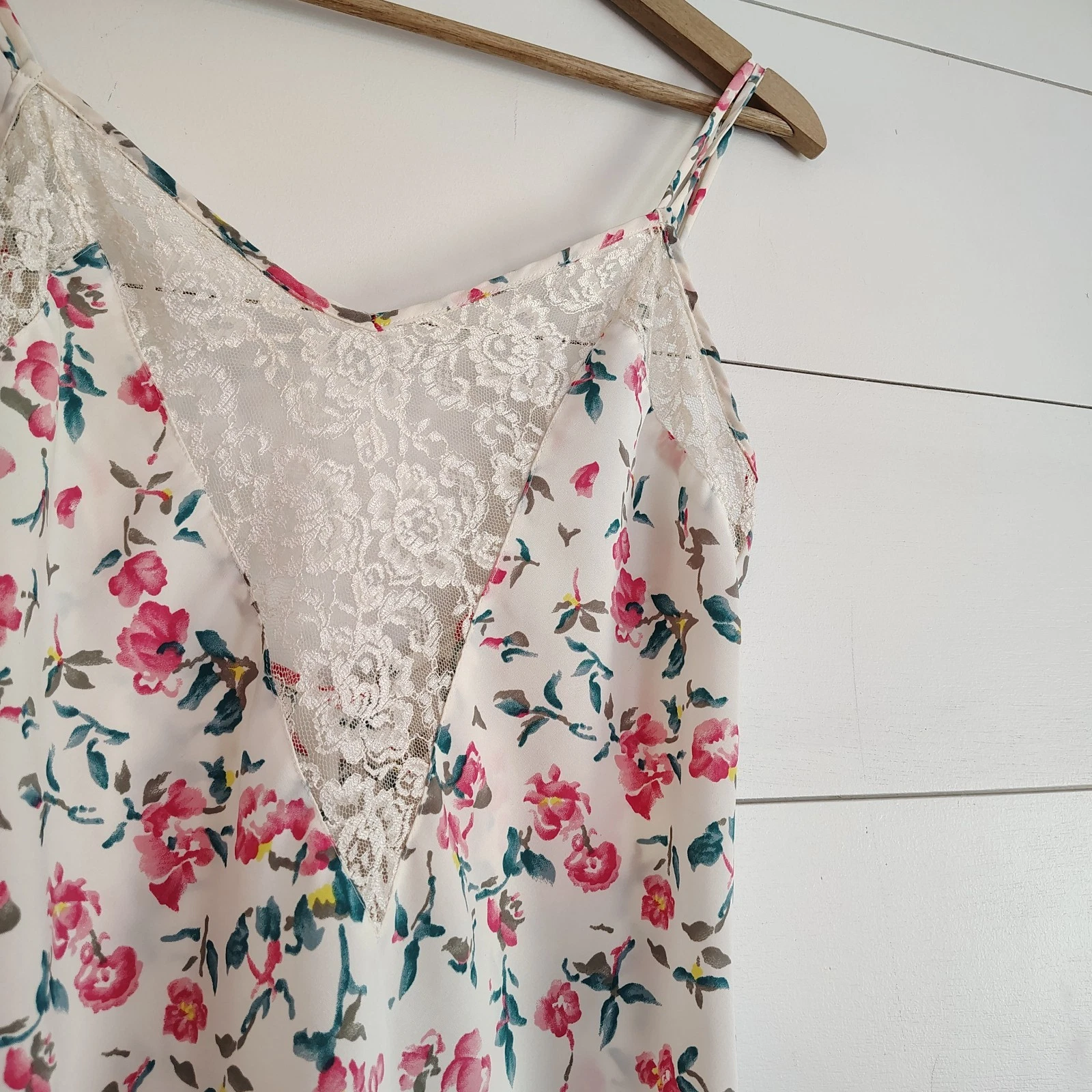 UNDERCOVER Abito da notte Victorias Secret vintage etichetta oro anni 90 raso floreale slip pizzo PICCOLO