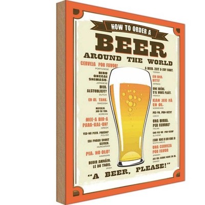 Holzschild 18x12 cm Bier Beer around the world beer please Deko Geschenk Holz Sc