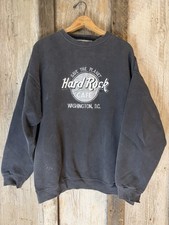 VTG 90s Hard Rock Cafe Save the Planet Crewneck Sweatshirt Made in USA Black: XL