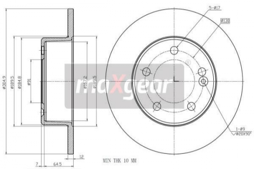 2X Maxgear 19-2011 Bremsscheibe Passend FüR Nissan Opel Renault-image