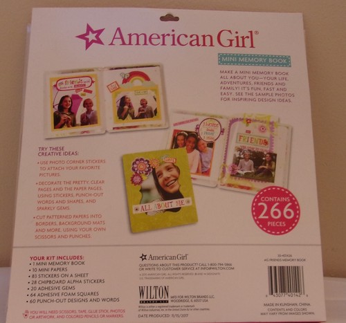 AMERICAN GIRL "Craft for You" Kit Mini Libro dei Memori 266 Pezzi Nuovo e Sigillato - Foto 2 di 3