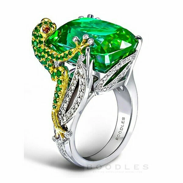 Emerald frog ring deals