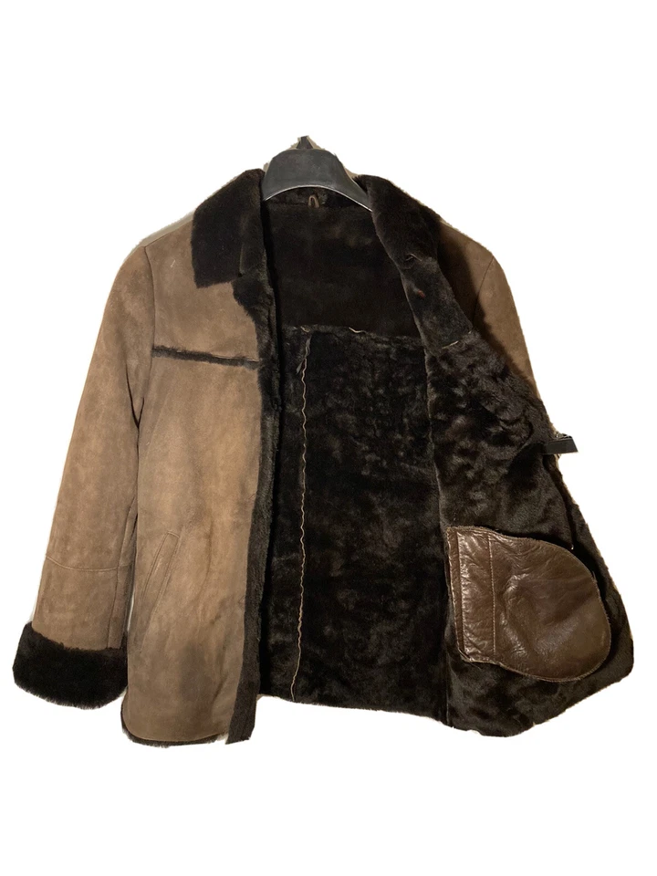 Vtg Elements by Vakko Spanish Lamb Shearling Jacket-Brown-Womens Size S - Image 3 of 4