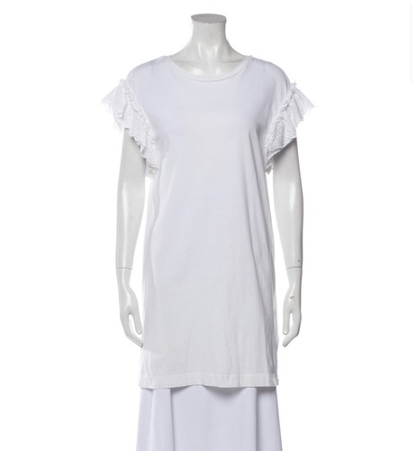 White Senna Adelaide Eyelet Ruffle Sleeve Mini Dress