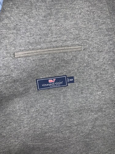 NWT Vineyard Vines Men's Gray Harbor Knit Blazer Jacket Stretch Cotton Size 46XR - Picture 9 of 12