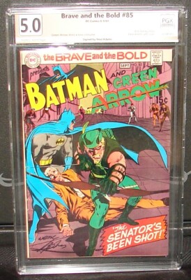 BRAVE AND THE BOLD #85 5.0 PGX not CGC SIGNED NEAL ADAMS! 1st New Arrow Costume!
