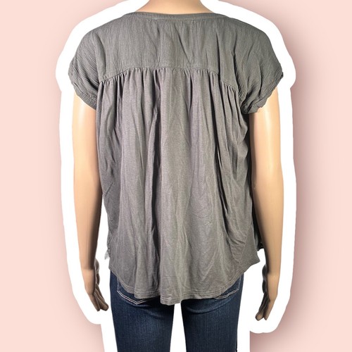 LOFT Green Half Button Front Top Size Medium - "Josephina - Picture 3 of 18