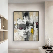 Hand Painted Abstract Sunflowers Oil Painting Modern Landscape Canvas Painting