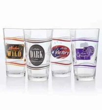Fallout Nuka Cola PUB Glass Series 2 Set 4 Wild Dark Victory Grape Bottle Figure
