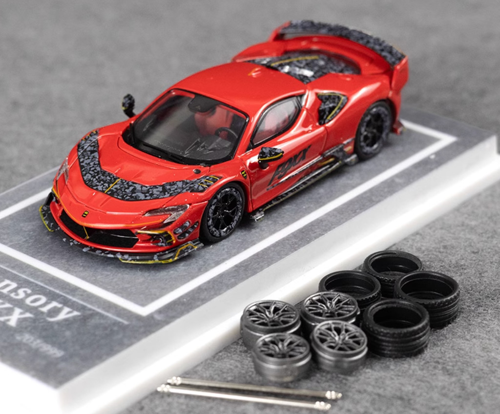 MJ 1:64 Red Mansory F9XX Racing Sports Model Diecast Metal Car