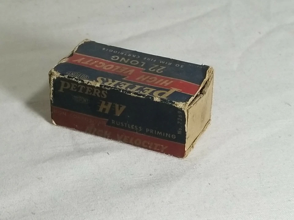 VINTAGE PETERS 22 LONG HIGH VELOCITY 50ct BOX EMPTY  - Image 2 of 4