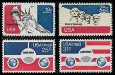 US, C87-90 Air Mail Regular issue full set , 4 stamps, MNH