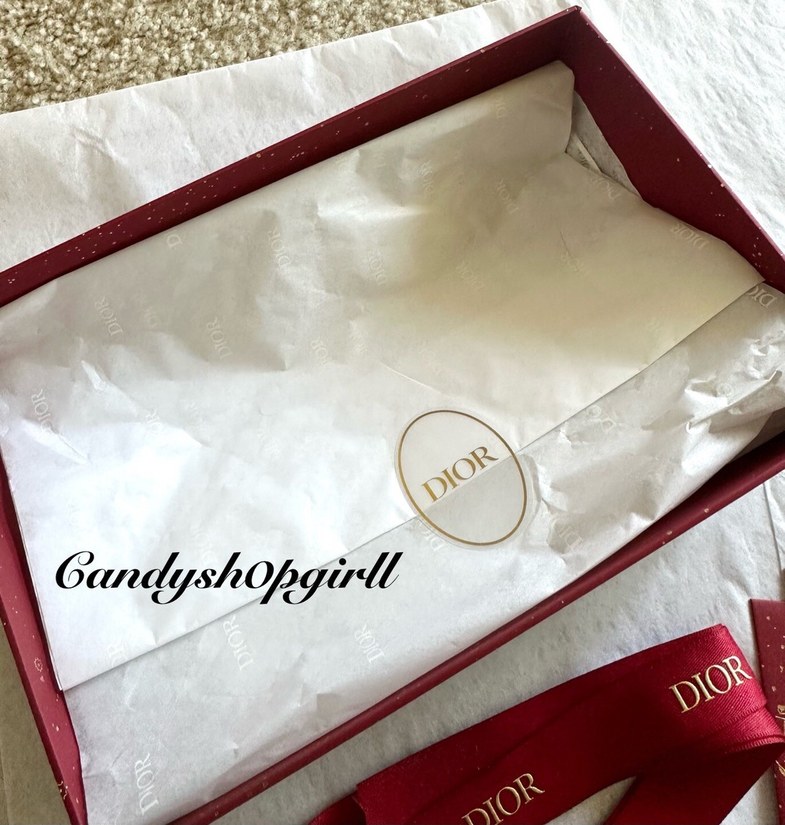 DIOR Chinese Lunar New Year Small Red/Gold Gift Box, Gift Bag