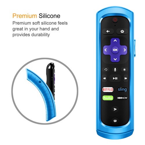 Silicone Case Anti Slip Shock Proof Cover For Roku Ultra / Roku 4 3 2 1 Remote - Picture 27 of 42