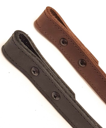 Leather Rifle-Gun Sling 34-38" adjustable Matt Brown or Black 25mm wide uk made - Picture 4 of 7