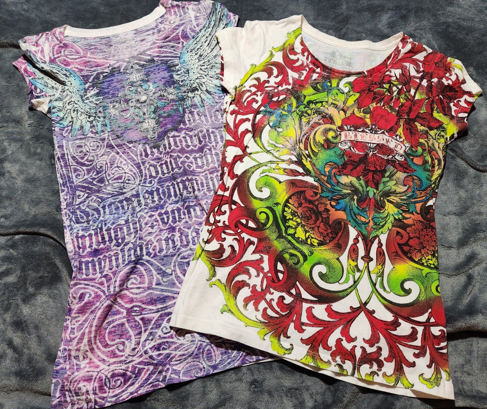 WITNESS Sheer Cotton Cap Sleeve Graphic Tee for Women - Medium-image